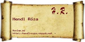 Hendl Róza névjegykártya